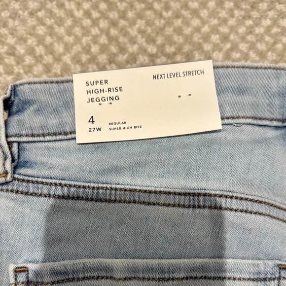 American Eagle Outfitters High Rise Blue Jeans Distressed Denim - Picture 10 of 10